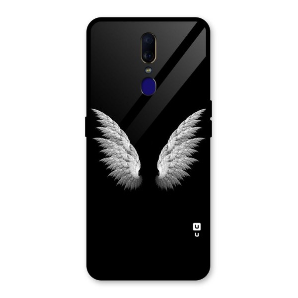 White Wings Glass Back Case for Oppo F11