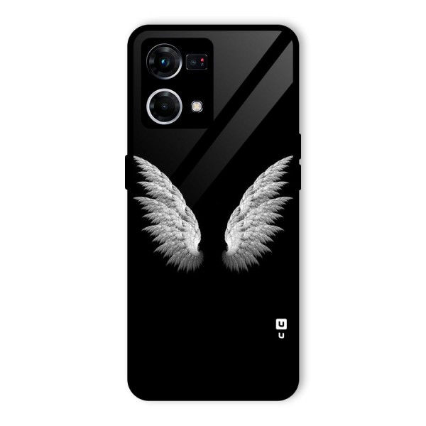 White Wings Glass Back Case for Oppo F21 Pro 4G