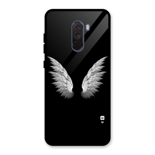 White Wings Glass Back Case for Poco F1