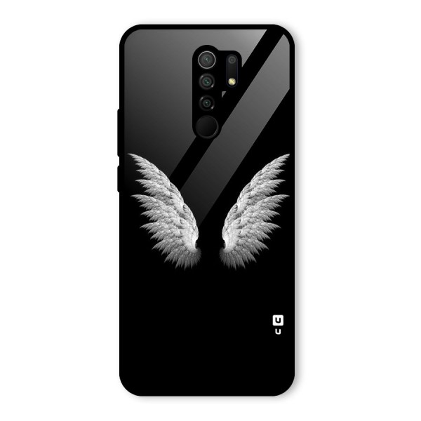 White Wings Glass Back Case for Redmi 9 Prime