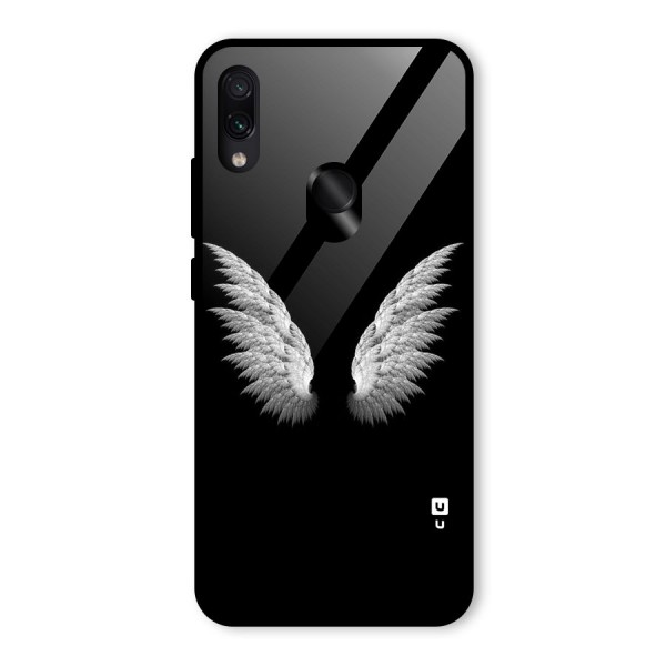 White Wings Glass Back Case for Redmi Note 7