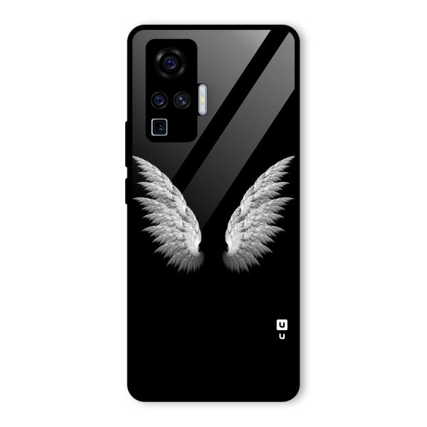 White Wings Glass Back Case for Vivo X50 Pro