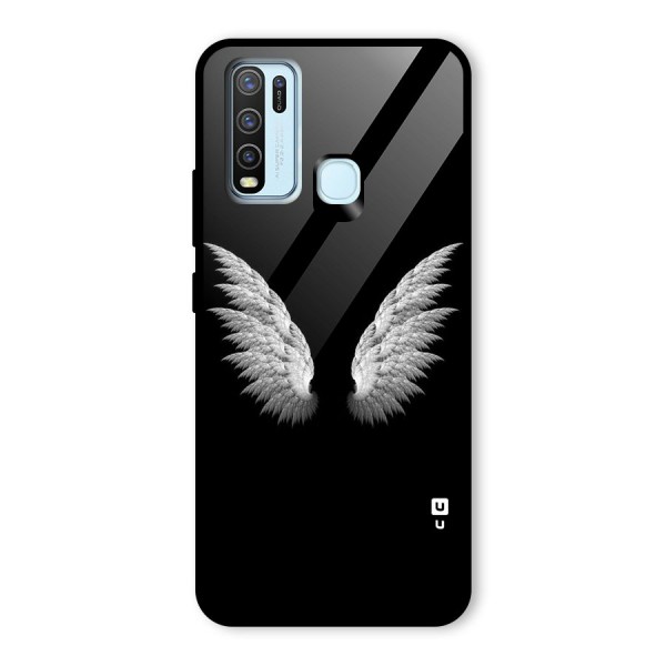 White Wings Glass Back Case for Vivo Y30