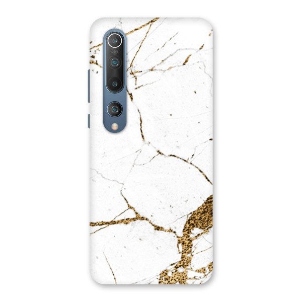 White and Gold Design Back Case for Mi 10