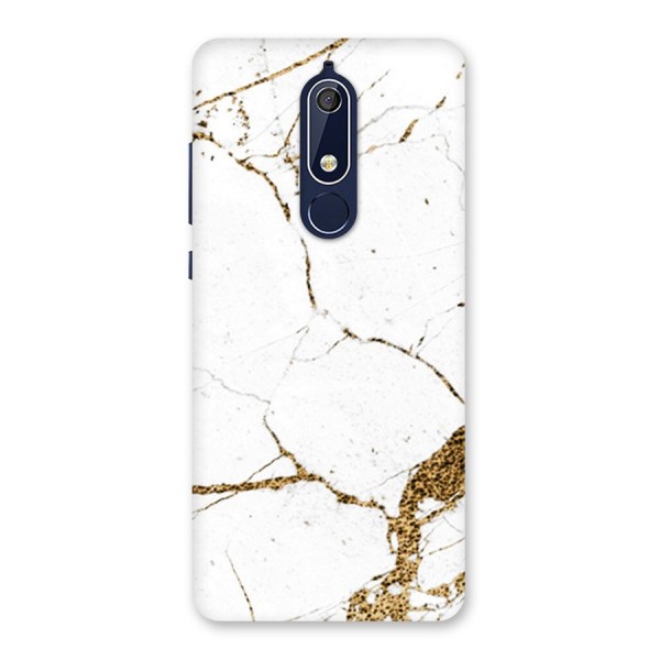 White and Gold Design Back Case for Nokia 5.1