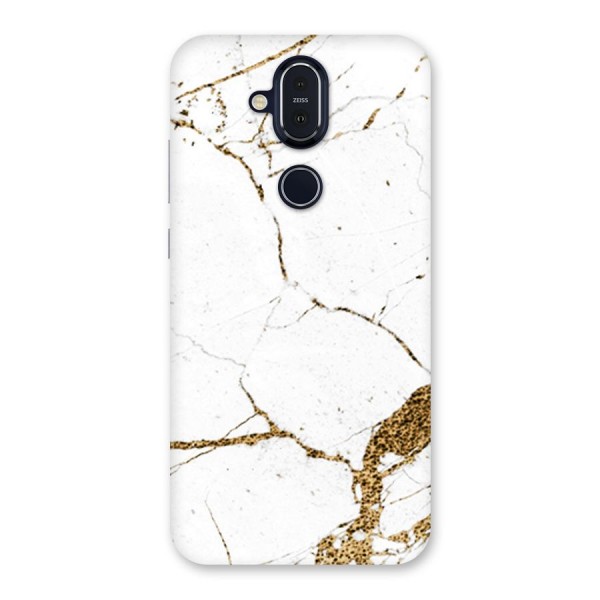 White and Gold Design Back Case for Nokia 8.1