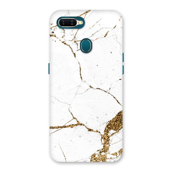 White and Gold Design Back Case for Oppo A7