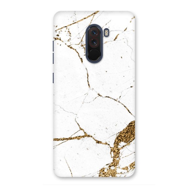 White and Gold Design Back Case for Poco F1