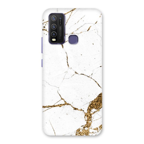 White and Gold Design Back Case for Vivo Y30