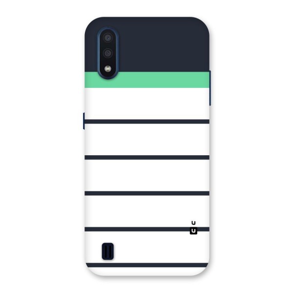 White and Simple Stripes Back Case for Galaxy M01