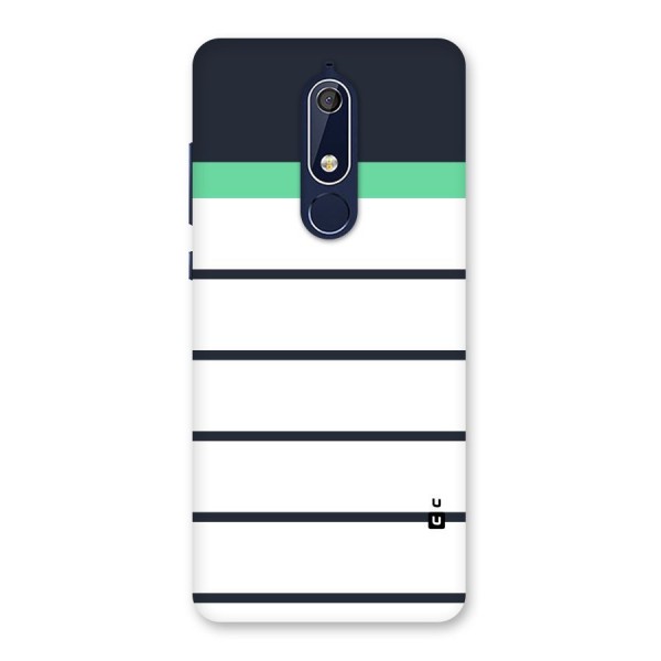 White and Simple Stripes Back Case for Nokia 5.1