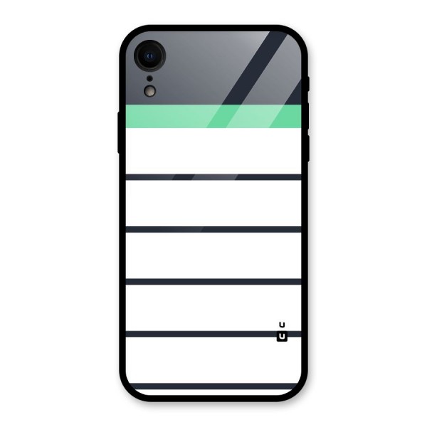 White and Simple Stripes Glass Back Case for XR