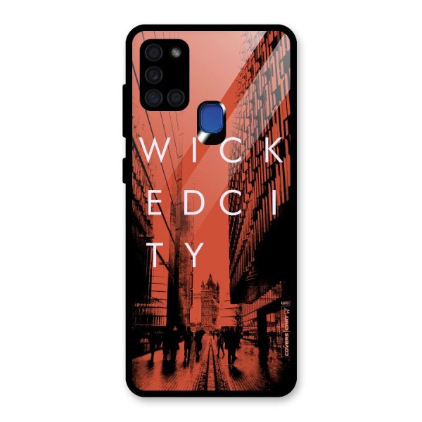 Wicked City Glass Back Case for Galaxy A21s