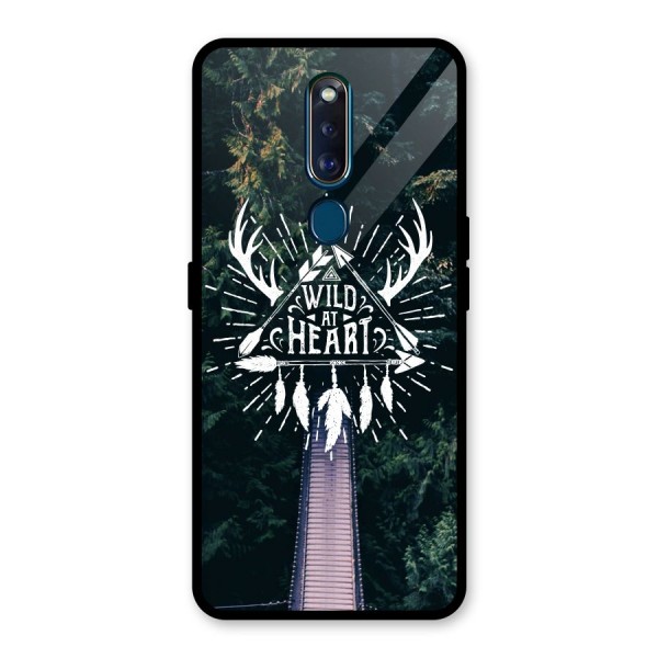 Wild Heart Glass Back Case for Oppo F11 Pro