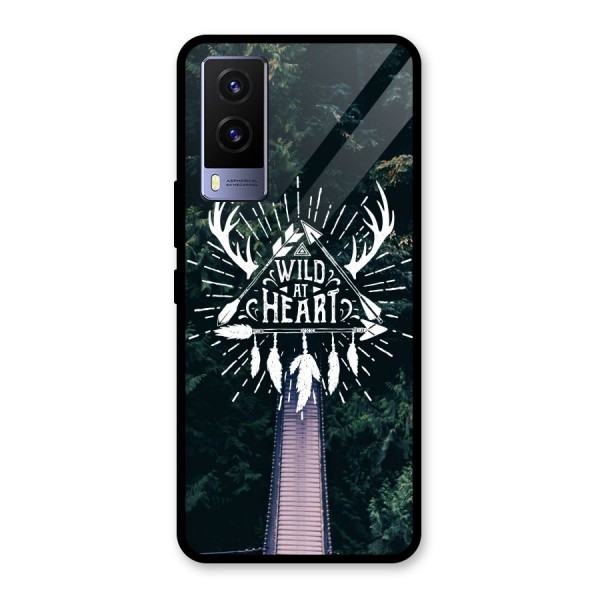 Wild Heart Glass Back Case for Vivo V21e 5G