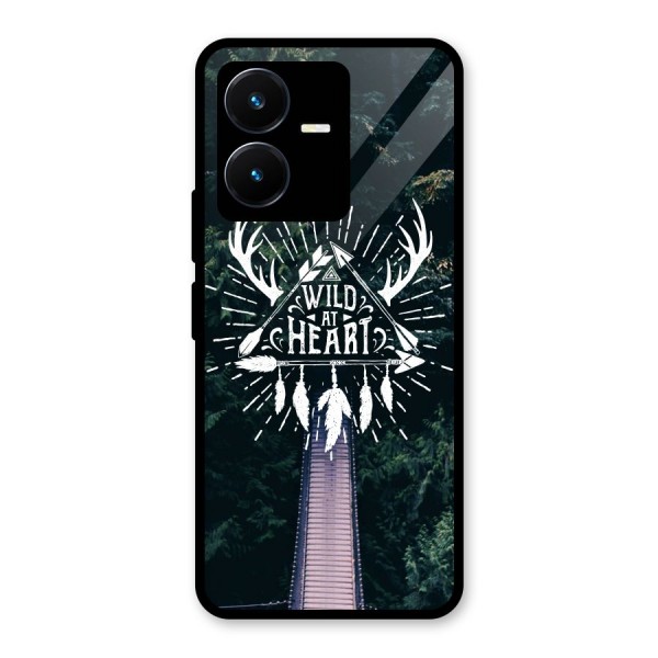 Wild Heart Glass Back Case for Vivo Y22