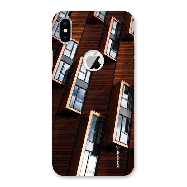 Window Abstract Back Case for iPhone XS Logo Cut