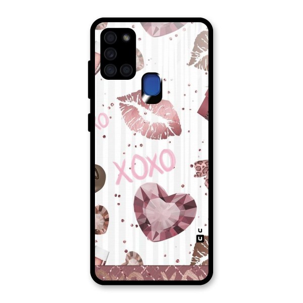 Wine Lip xoxo Glass Back Case for Galaxy A21s