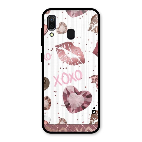 Wine Lip xoxo Glass Back Case for Galaxy A30