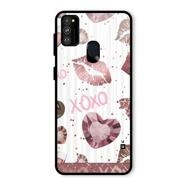 Wine Lip xoxo Glass Back Case for Galaxy M21