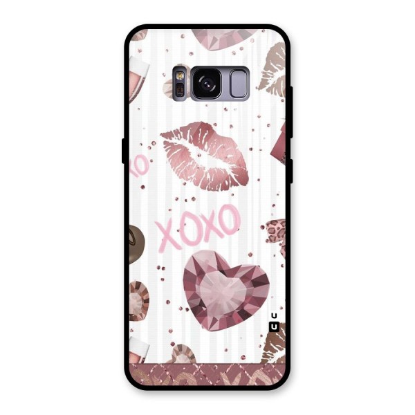 Wine Lip xoxo Glass Back Case for Galaxy S8