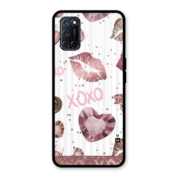 Wine Lip xoxo Glass Back Case for Oppo A52