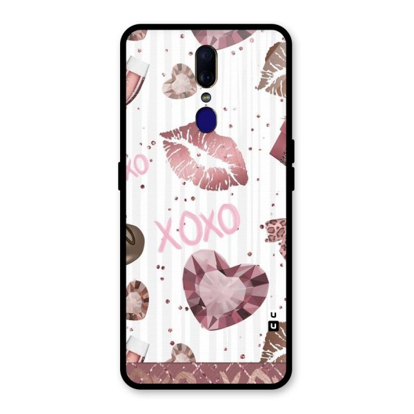 Wine Lip xoxo Glass Back Case for Oppo F11