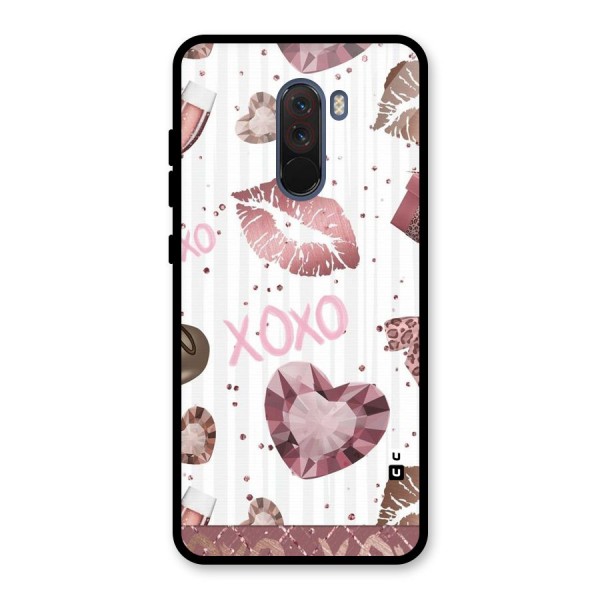 Wine Lip xoxo Glass Back Case for Poco F1