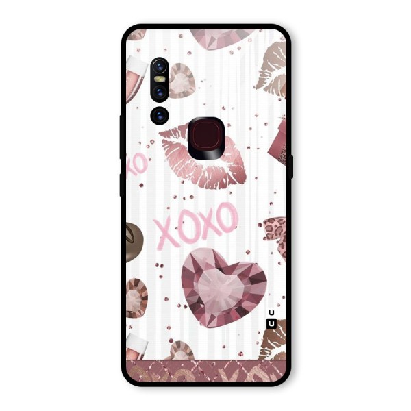 Wine Lip xoxo Glass Back Case for Vivo V15