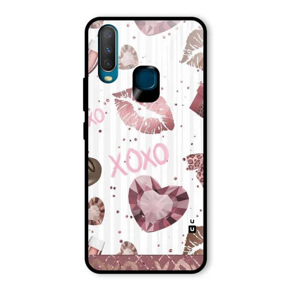 Wine Lip xoxo Glass Back Case for Vivo Y12