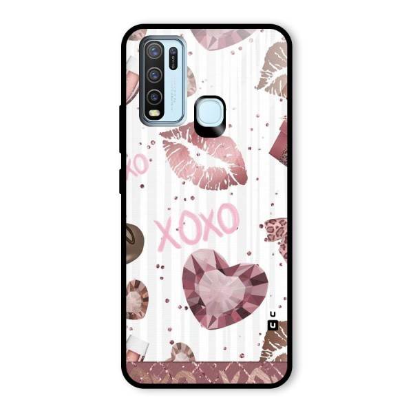 Wine Lip xoxo Glass Back Case for Vivo Y30