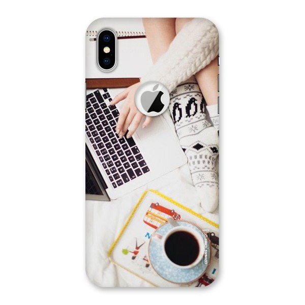 Winter Relaxation Back Case for iPhone XS Logo Cut