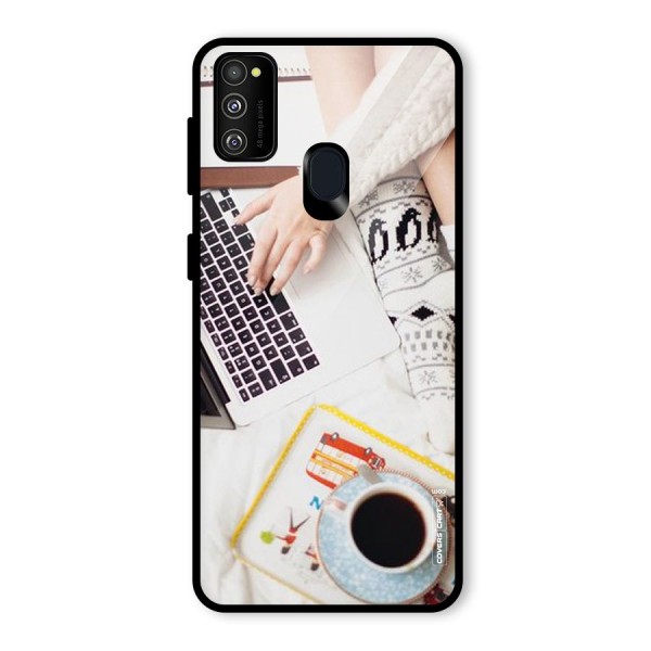 Winter Relaxation Glass Back Case for Galaxy M21