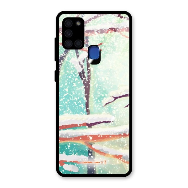 Winter Season Glass Back Case for Galaxy A21s