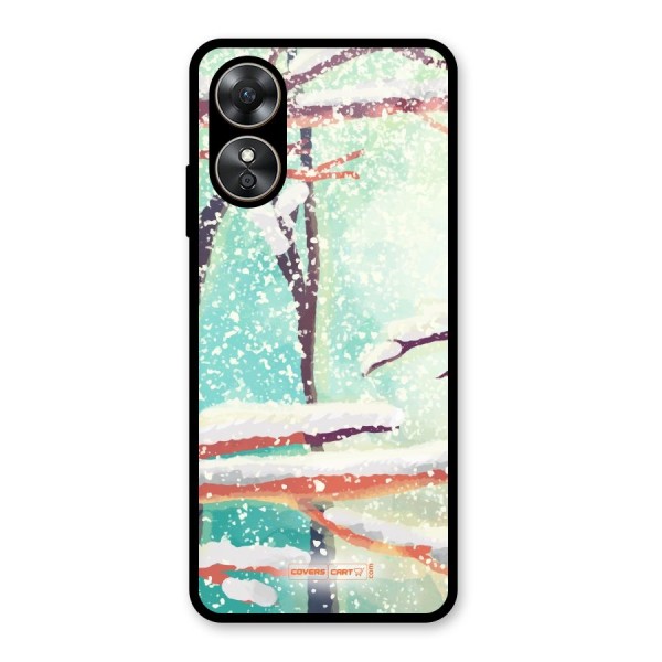 Winter Season Glass Back Case for Oppo A17