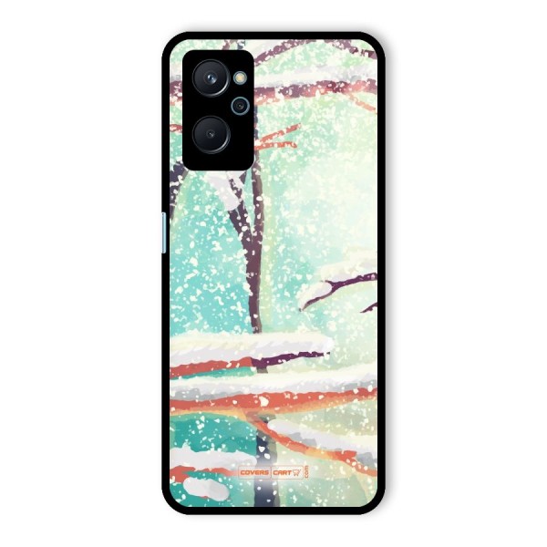 Winter Season Glass Back Case for Realme 9i