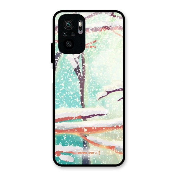 Winter Season Glass Back Case for Redmi Note 10