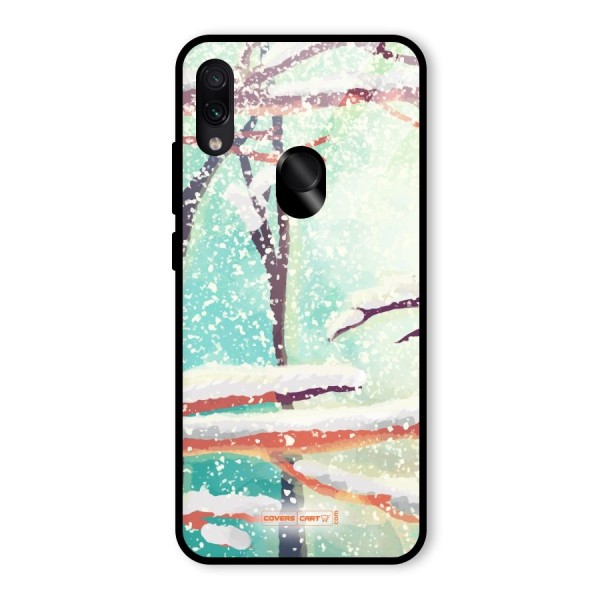 Winter Season Glass Back Case for Redmi Note 7