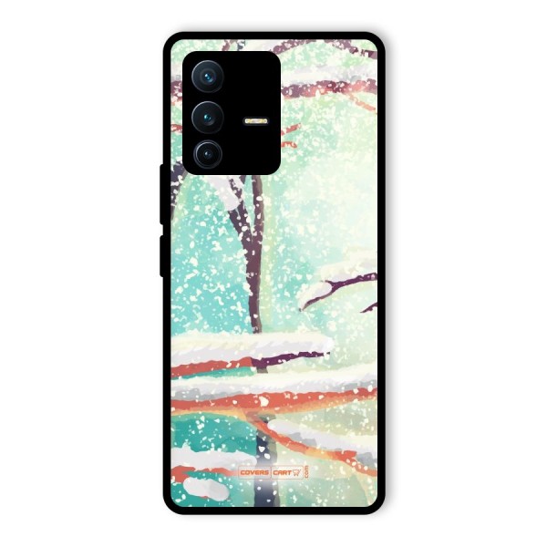 Winter Season Glass Back Case for Vivo V23 Pro