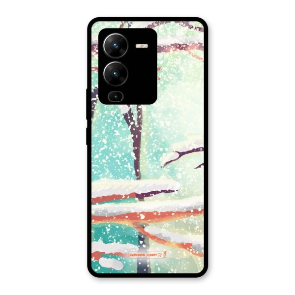 Winter Season Glass Back Case for Vivo V25 Pro