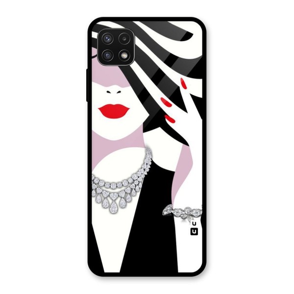 Women Beauty Glass Back Case for Galaxy A22 5G