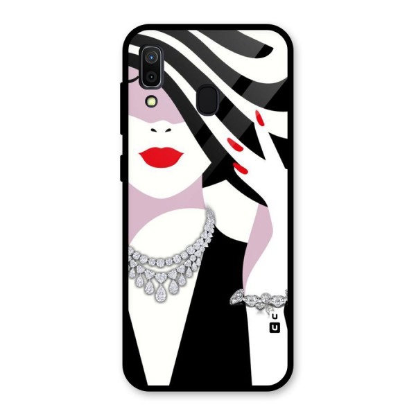 Women Beauty Glass Back Case for Galaxy A30