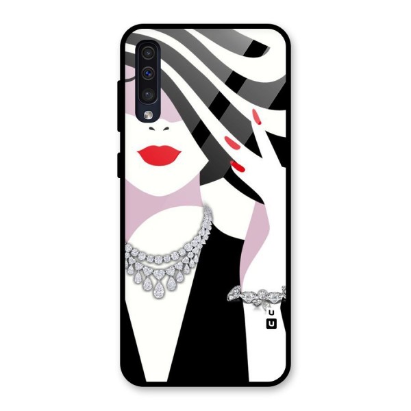 Women Beauty Glass Back Case for Galaxy A50s