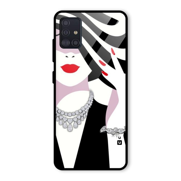 Women Beauty Glass Back Case for Galaxy A51