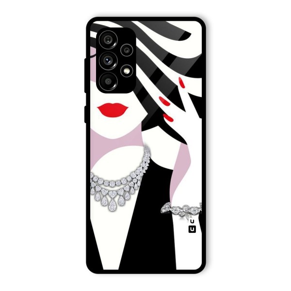 Women Beauty Glass Back Case for Galaxy A73 5G