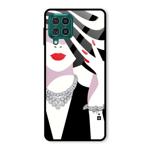 Women Beauty Glass Back Case for Galaxy F62