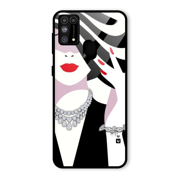 Women Beauty Glass Back Case for Galaxy M31