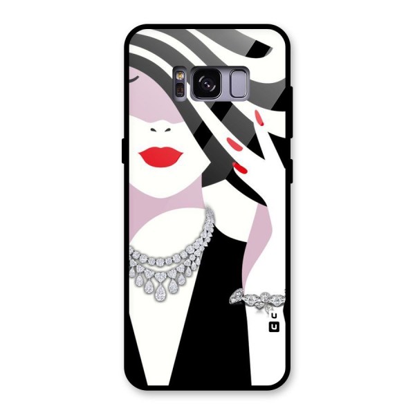 Women Beauty Glass Back Case for Galaxy S8