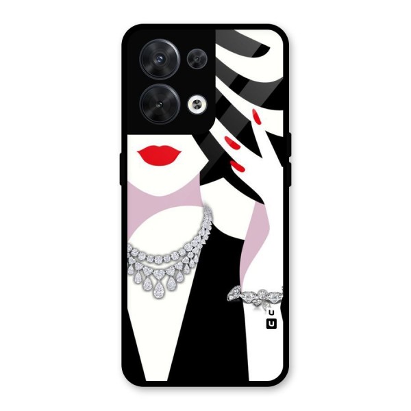 Women Beauty Glass Back Case for Oppo Reno8 5G