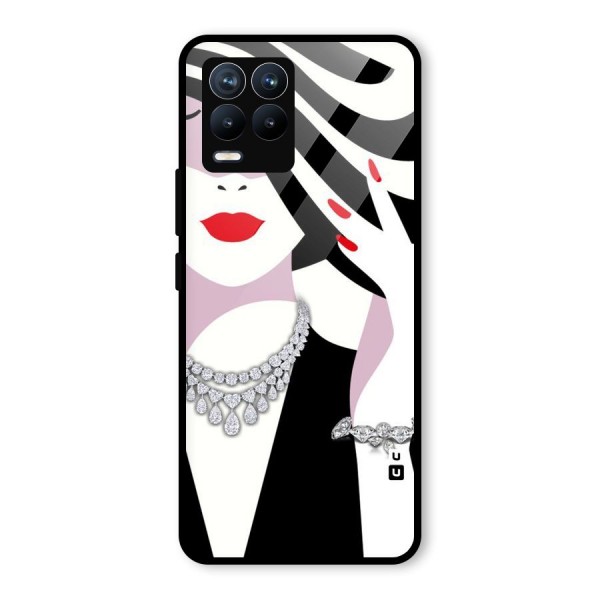 Women Beauty Glass Back Case for Realme 8 Pro